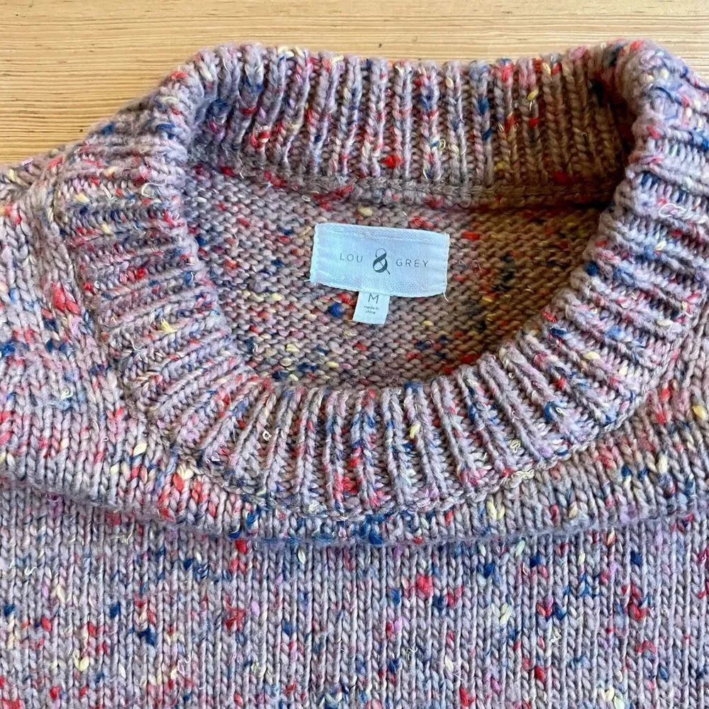 Lou & Grey multicolor speckled side slit sweater. Size M.